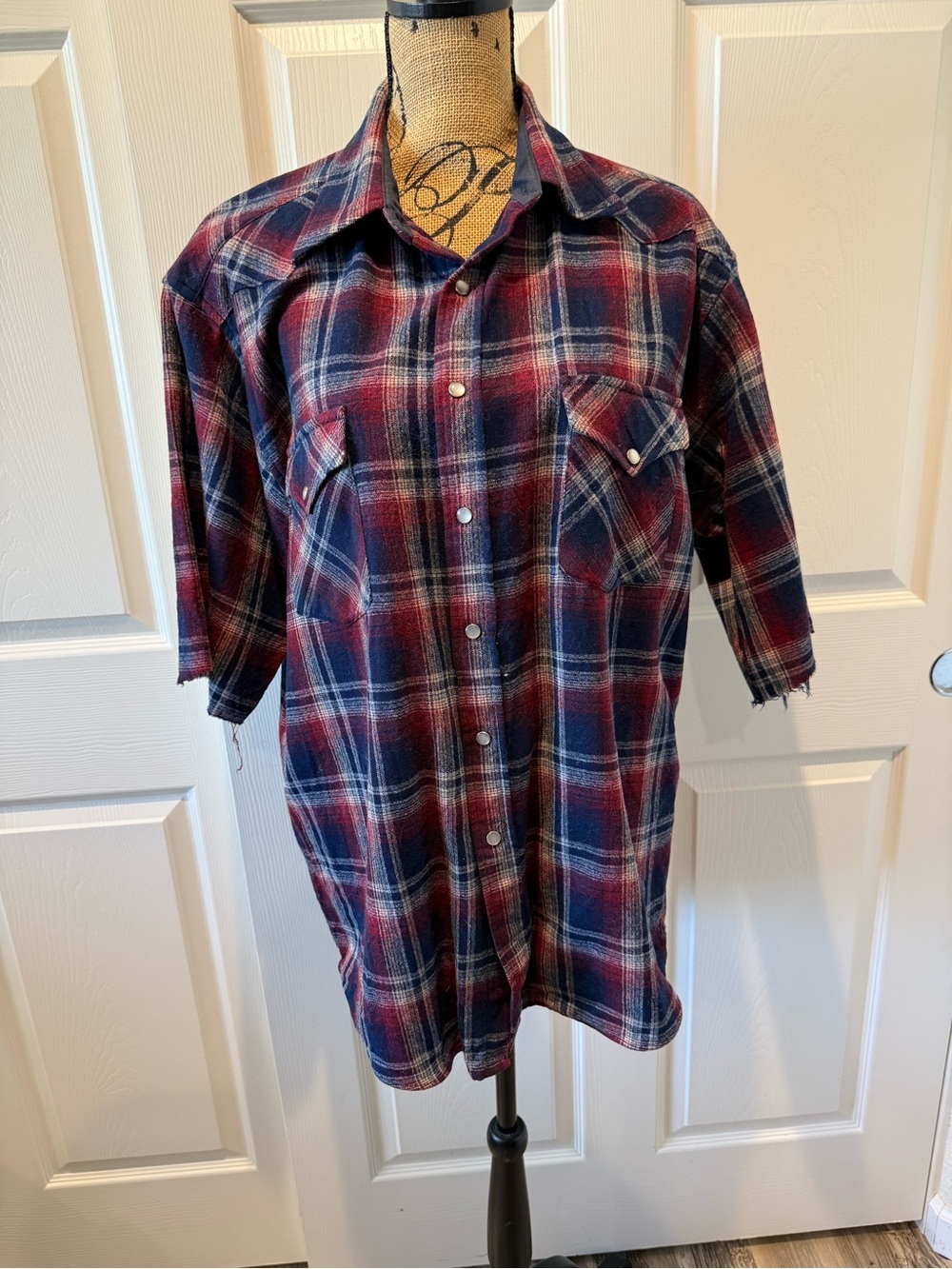 Pendleton Red and Navy Plaid Button-Down Shirt